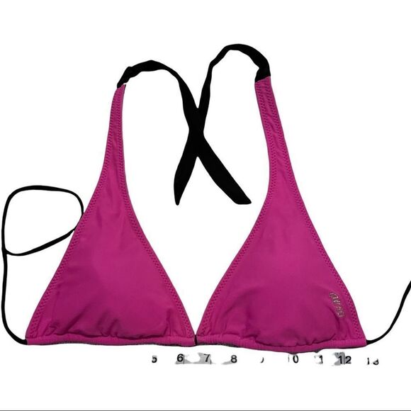 Aeropostale Reversible Pink & Black Triangle Bikini Top Sz S - Picture 8 of 11